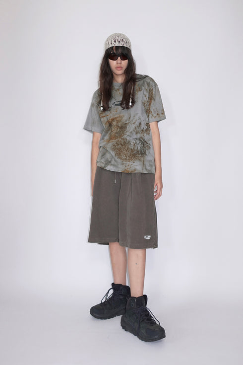 Mayte × Cycle ECHO STAR WASHED HALF PANTS -BROWN- *Last1